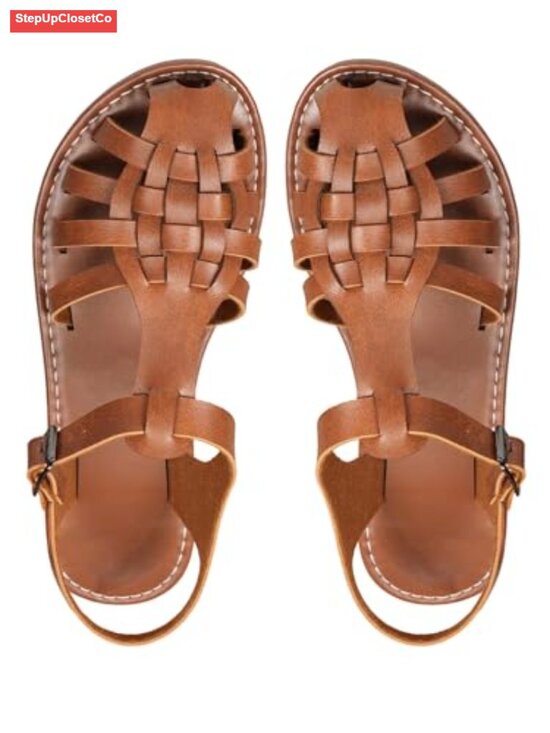 Shoes - Closed Toe Flats Sandals Huaraches Faux Leather Fisherman Sandals